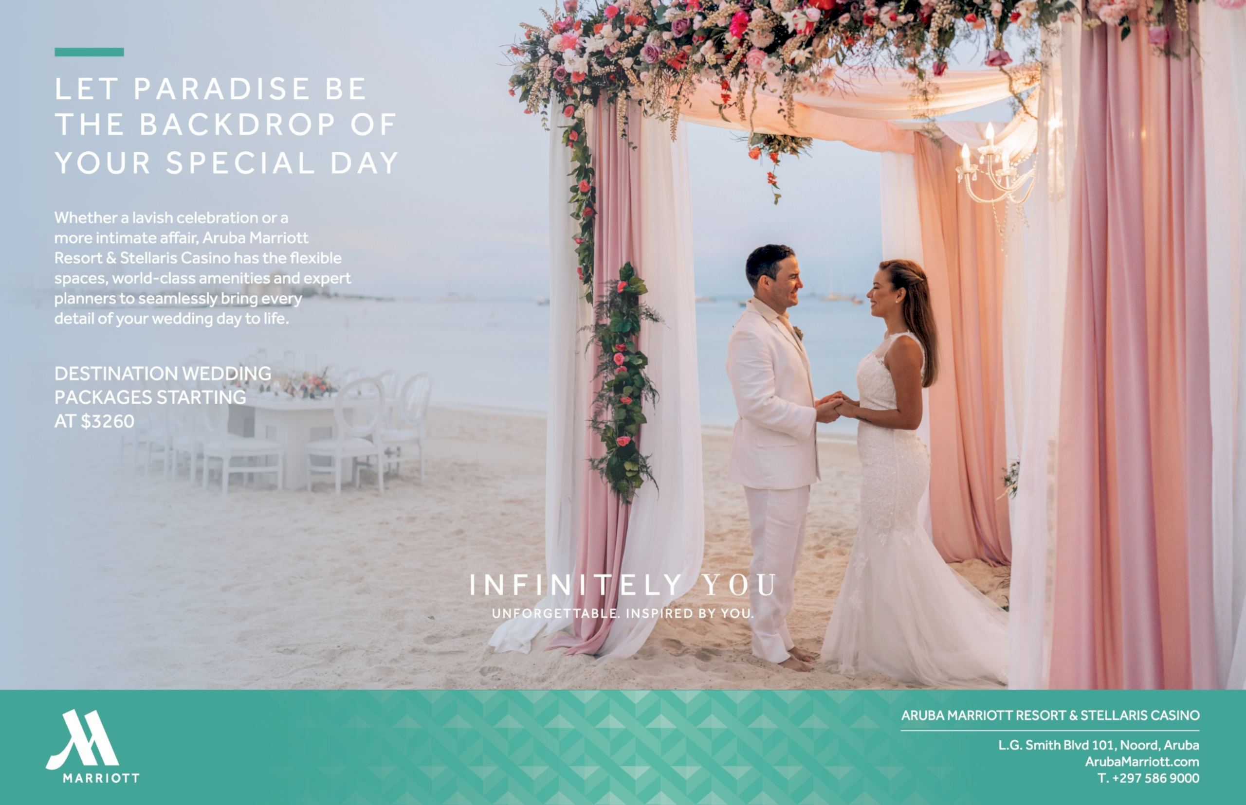 Destination Weddings Spread Ad Aruba Marriott Apr 2024